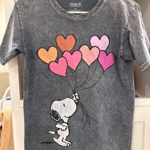 Peanuts Gray and Orange Snoopy Short Sleeve Tee